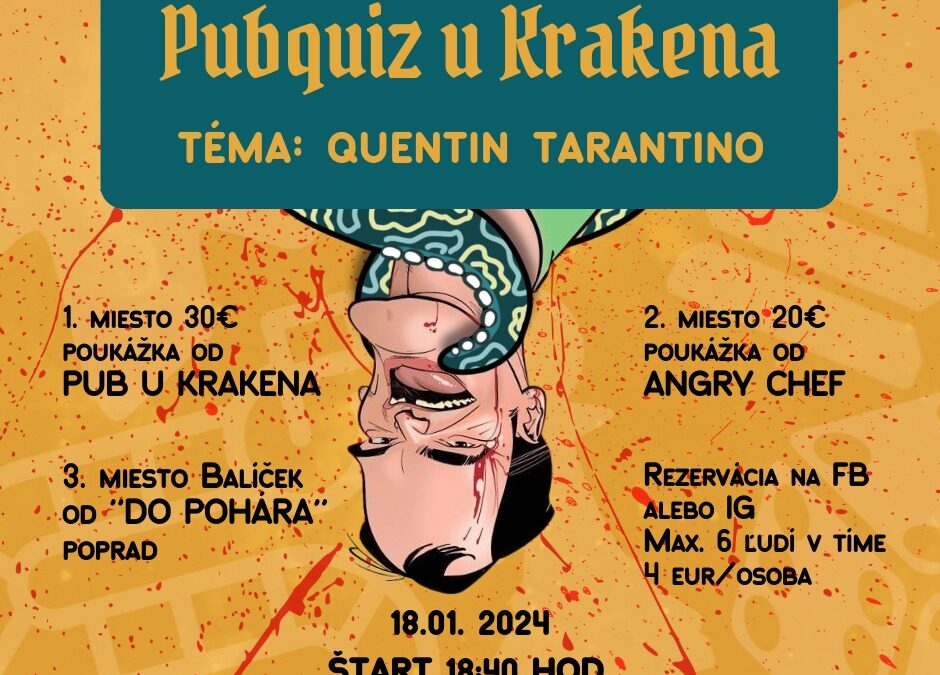 PubQuiz u Krakena vol. 5, téma – QUENTIN TARANTINO