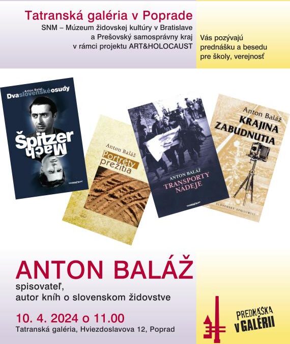 Anton Baláž: Beseda s autorom kníh o slovenskom židovstve